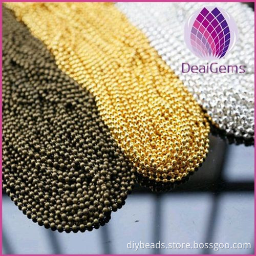 1.5mm silver/gold/bronze plated iron new ball neck chain designs